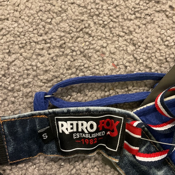 Retro Fox Denim Bikini Top Bathing Suit Swimsuit Shirt Bra Top Y2K NY Mets S NWT - Picture 4 of 6